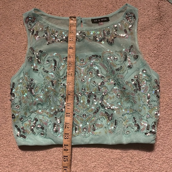 As u wish teal semi formal two piece - Picture 10 of 13